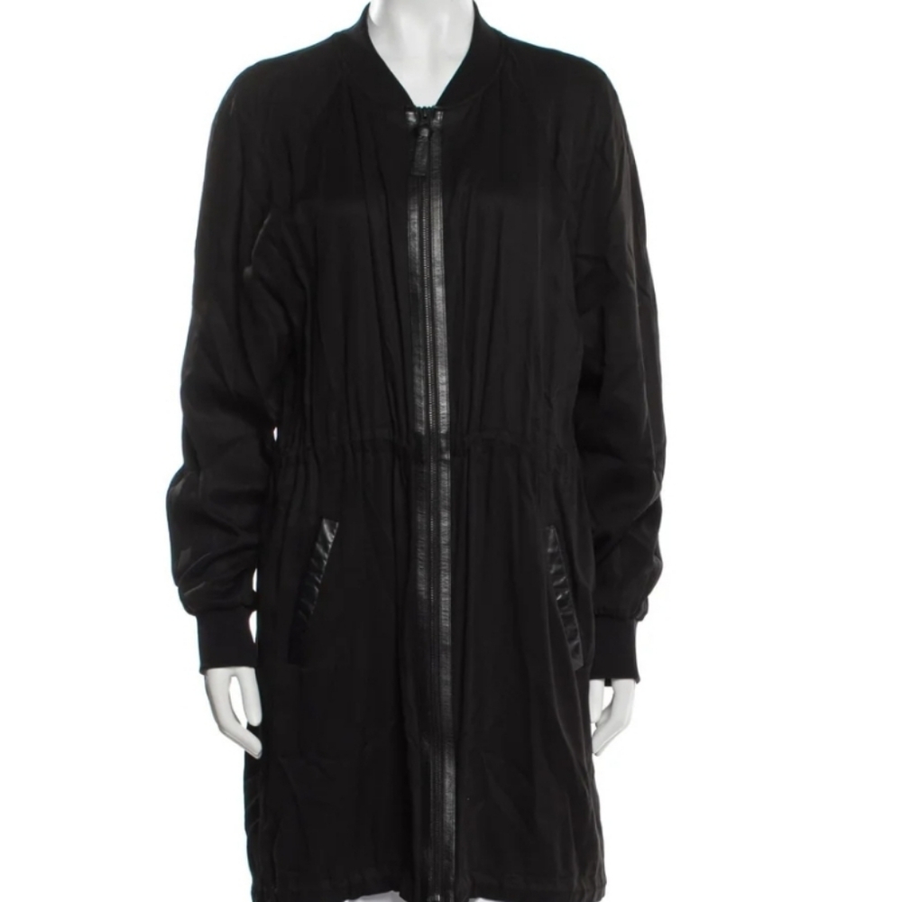 Mackage Black Long Bomber Jacket
